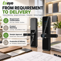 Serrure de porte de chambre d'hôtel Eseye en acier inoxydable 304, système de sécurité et d'accès électronique avec carte RFID, compatible Cloudbeds Desfire