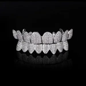 Aanpassen Hip Hop Hiphop Iced Out Bling Rapper Mond 14K/18K Gouden Tanden Vampire Custom Grillz Tanden voor Cosplay Verjaardagscadeau