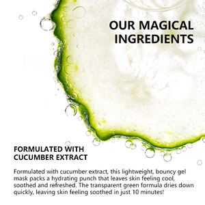 Private Label ODM Pepino Refrigeração Vegan Hidratante Bouncy Leve Gel Máscara para o Rosto Deixa a Pele Sentimento Fresco Todos os tipos de pele - Product Image 4