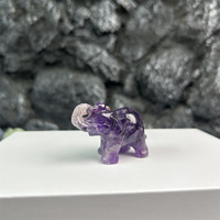 Estatua de Elefante Tallada en Cristal Natural, Artesanía de Cristal, Tendencia de Moda, Piedras Preciosas, Decoración para el Hogar, Recuerdos