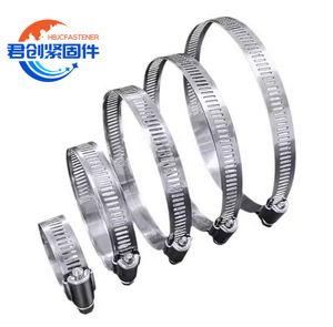 แคลมป์รัดสาย<span class=keywords><strong>แบบ</strong></span>ปรับได้ชนิดอเมริกัน ผลิตจากเหล็กกล้าไร้สนิม 304 ชุบสังกะสีคุณภาพสูง ยี่ห้อ JUNCHUANG - Product Image 1