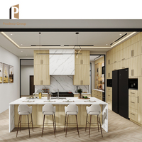 Cuisine modulaire moderne en blanc shaker avec finition acrylique, glissières de tiroirs, charnières, robinet, évier pour appartement