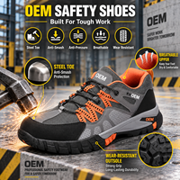 Chaussures de sécurité basses en tricot avec embout en acier anti-écrasement, résistantes à l'usure, pour entrepôt et travail industriel, plusieurs styles, OEM