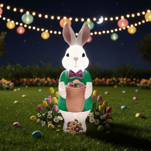 ของตกแต่งสวนกลางแจ้ง กระต่ายพลาสติก ของตกแต่งอีสเตอร์ กระต่ายในร่ม ไฟ LED - Product Image 3