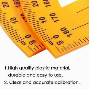 Matériel éducatif Foska, enseignement des mathématiques, mesure, géométrie, ensemble de classe, grand <span class=keywords><strong>rapporteur</strong></span> d'angle en plastique de 180 degrés - Product Image 4
