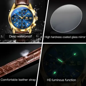 Olevs 2871oem Groothandel Custom Logo Merk Lichtgevende Waterdichte Sport Horloges Voor Mannen Quartz Horloge Mannen Horloges