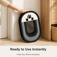 EUR VET Tente de clôture pour animaux de compagnie en nylon écologique à motif de dessin animé, carrée, pliable, pour chaton, avec fermeture éclair, protection pour chien