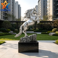 Sculpture de cheval abstrait en fibre de verre grandeur nature personnalisée pour l'intérieur et l'extérieur, idéale pour la décoration de hall d'hôtel, de jardin ou de villa