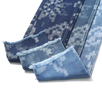 Tissu en denim jacquard bleu flocon de neige mosaïque 80% coton pour jeans 10,5 oz Tissu en denim de haute qualité en gros