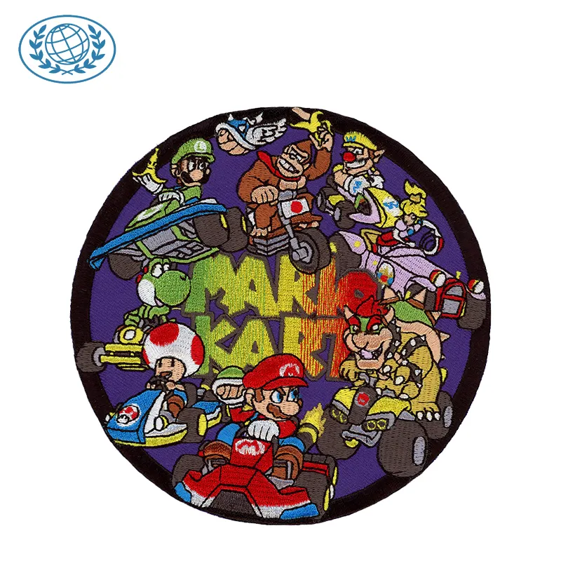 Embroidered super Mario patches custom embroidered motorcycle patches game patches