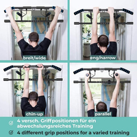 Barra de dominadas para montar en la pared para ejercicio en casa, barra de dominadas para gimnasio con agarre ergonómico, marco de dominadas multiángulo para fitness