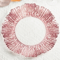 Assiette de Présentation en Verre Transparent Écologique et Sans BPA, Style Minimaliste Doré, Idéale pour Mariages, Hôtels et Restaurants (Vente en Gros)