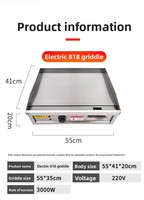Plaque de cuisson électrique professionnelle SURRI, gril plat en acier inoxydable, plaque de cuisson Teppanyaki, puissance précise de 1000 à 3000 W