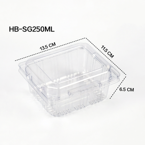 Envase de Plástico PET para Fresas de 250g, <span class=keywords><strong>Caja</strong></span> Transparente para Frutas y Verduras, Contenedor de Plástico para Empacar Frutas - Product Image 2