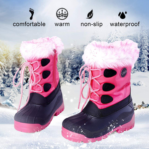 Bottes de neige en fourrure rose pour enfant, chaussures imperméables, de haute qualité, originales, vente en gros - Product Image 2