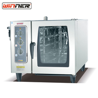 Four combiné commercial en acier inoxydable de 90 L avec chauffage par convection à 4 niveaux, pistolet à eau haute pression manuel pour le nettoyage