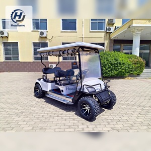 Voiturette de golf électrique blanche personnalisée 6 places, 3 rangées (avant/arrière), Buggy VIP, Navette touristique, pour événements et mariages, Huajia Hainan - Product Image 2