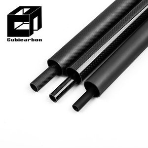 Tube <span class=keywords><strong>en</strong></span> fibre de carbone préimprégné 3K enroulé 24T, diamètres personnalisés 3mm, 4mm, 14mm, 16mm, 40mm, 100mm, 138mm - Product Image 1