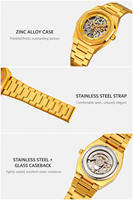 Montre Homme Automatique Acier Inoxydable Polygone Vide 41mm 30bar Etanche Lumineux Hip Hop Rue OEM Logo Usine