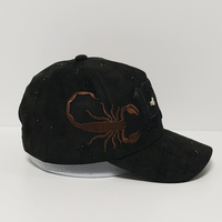 Gorras de Béisbol de Gamuza Negras Lisas Personalizadas con Bordado Customizado para Bordar