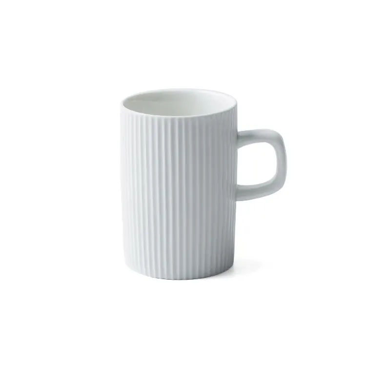 Unique 350ml Tall Modern Matte White Bubble Tea Water Latte Milk Coffee Mug Ceramic