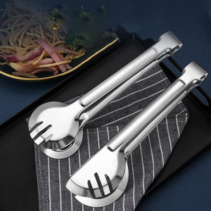 Venta al por mayor CXT648 Pinzas de cocina de acero inoxidable semicirculares para alimentos, repostería y carne engrosadas - Product Image 1