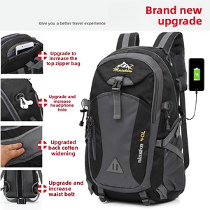Lightweight Fashion USB Unisex Waterproof <b>Backpack</b> with 36-55L Large Capacity for Outdoor Sports <b>School</b> Travel - Product Image 3