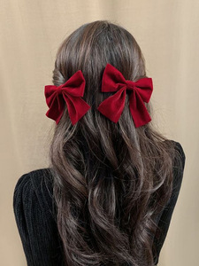 Regalo Autunnale: Fermagli per Capelli a Forma di Alligatore per Donne, Ragazze, Bambini e Neonati, Set di 2 Fiocchi in Velluto e Nastri per Capelli - Product Image 2