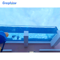 Panneaux acryliques de 120mm Grande piscine en verre acrylique pour le toit