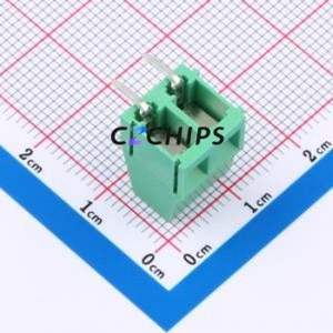 MX128R-5.08-02P-GN01-Cu-Y-A Screw Terminal Block Bent Lead Through Hole,P=5.08mm Connector 1x2P 5.08mm Green Right Angle Insert - Product Image 2