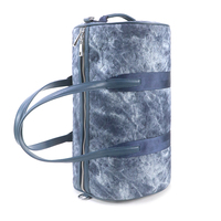 Sac de voyage en denim délavé GORFIA avec poignée en cuir PU, sac de week-end, logo personnalisé OEM ODM, disponible en 5 couleurs