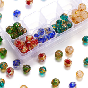 Colored Gold Foil Glass <b>Beads</b> 10mm Round Loose <b>Beads</b> For Bracelet Making DIY Jewelry Accessories <b>Crystal</b> Lampwork <b>Beads</b> - Product Image 1