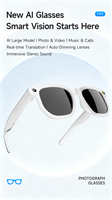 Lunettes intelligentes de haute technologie avec caméra HD et affichage de notifications sans fil, lunettes intelligentes IA