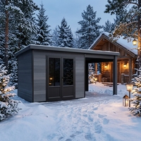Caseta de Jardín Móvil Moderna de Fácil Instalación, Caseta de Herramientas de Madera con Protección UV Serie D, Exterior Resistente de Acero EASYGREEN