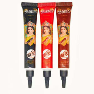 Cône de henné naturel noir et or de qualité export, en gros et à prix abordable, pour les salons de beauté et la vente en vrac - Product Image 4