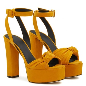 Sandali con Plateau e Tacco Grosso da Donna con Cinturino alla Caviglia e Nodo 2024 - Product Image 2