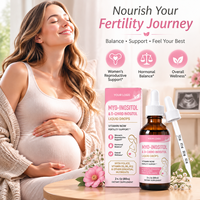 Complément de fertilité liquide OEM Myo-inositol et D-Chiro, Vitamine pour le soutien féminin, Vente en gros, Gouttes de folate, multivitamines et inositol