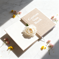Livre de vœux en lin entièrement personnalisable Cahier de discours pour couple Cérémonie de mariage Cadeau de fiançailles pour la mariée et le marié