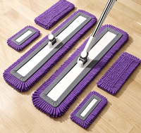 Serpillère plate grande taille en microfibre chenille, utilisation humide et sèche pour le nettoyage des sols de stades, entrepôts, maisons, parquets et carrelages