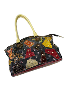 Nouveau rétro à la mode Rivet Messenger épaule première couche peau de vache femme sac à main sac mode en cuir verni fille tueur sacs fourre-tout - Product Image 5