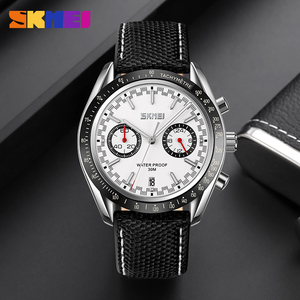 Nueva llegada Skmei <span class=keywords><strong>9292</strong></span> reloj de cuarzo logotipo personalizado hombres reloj de pulsera impermeable 30 metros correa de cuero deportivo - Product Image 1