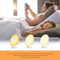 Lever du soleil réveil lumière de réveil simulateur d'aube couleur veilleuse bruit blanc son Radio FM pour les gros dormeurs lumière de réveil