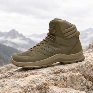 Vente en gros de bottes tactiques mi-hautes pour hommes chaussures de plein air imperméables confortables personnalisées avec nubuck artificiel pour les activités de plein air - Product Image 2