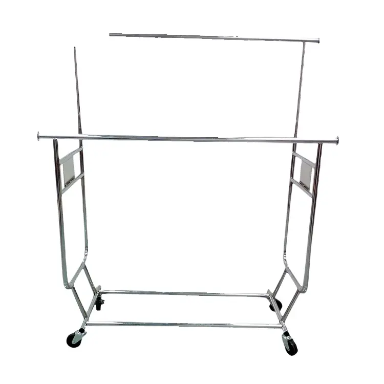metal material telescopic clothes display rack for retail store or home decor