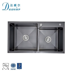 Hot Sell Black Modern Kitchen Sink 304 Stainless Steel Double Kitchen Sink - Product Image 1
