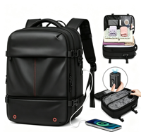 Sac à dos de voyage Oxford avec compartiment latéral pour bouteille, extensible de 5 cm, séparation sec-humide, fermeture personnalisée