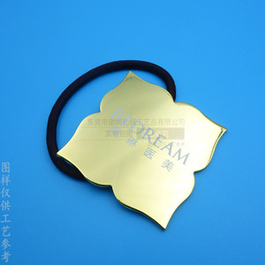 Reddream Electroplated Metal Hair Tie <b>Gold</b> Geometric Logo Casual <b>Headband</b> Accessories - Product Image 2
