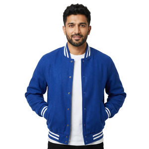 Veste universitaire pour homme de qualité supérieure avec logo personnalisé brodé, design tendance Letterman, broderie chenille, 100% coton - Product Image 1