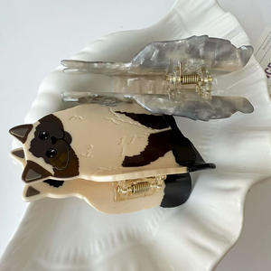 Barrette à cheveux pour chaton, design créatif et mignon d'animaux, alliage et acétate, 8-9 cm, utilisation pour les femmes - Product Image 1