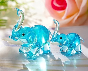 Handmade Blown High Murano Wild <b>Elephant</b> Glass Dome Animal Design Customizable Color Tiny Glass World Christmas Home Model - Product Image 1